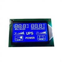 Pantalla LCD Monocromática HTN con Retroiluminación Azul Blanca, Módulo de Pantalla de 7 Segmentos Personalizado de 73.2x50mm, 12 Horas, 3.3V COB+Zebra para UPS