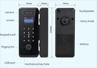 Serrure intelligente de porte en bois et en verre la plus populaire