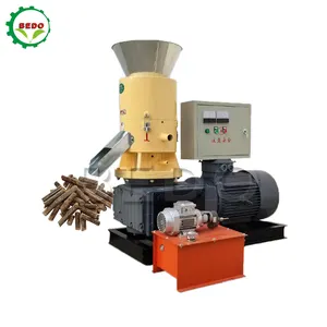 Máquina de pellets de madera superventas, máquina de pellets de madera de troquel plano de operación Simple, máquina granuladora para pellets de madera