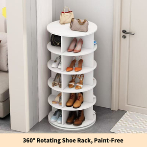 Estante Giratorio de <span class=keywords><strong>Madera</strong></span> Moderno de Varios Niveles para Exhibición de Zapatos y Bolsos, Estante de Almacenamiento Multiusos Independiente para Sala de Estar - Product Image 2