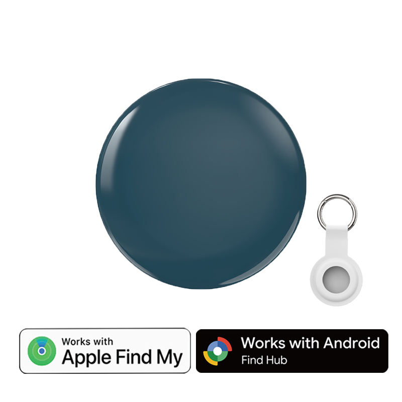 Blue with White Silicone keychain