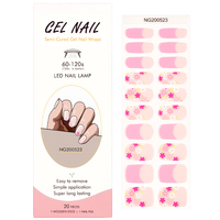 Pembungkus Kuku Gel Plastik Tahan Lama Semi-Cured 2D Efek Cermin Semi-Transparan Prancis dengan Sinar UV