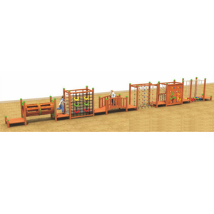 Aire de jeux extérieure en bois sur mesure de haute qualité avec pont à une seule planche, filet d'escalade et autres articles de jeu d'expansion - Product Image 5