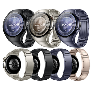 Correa de Reloj HUANLONG de Aleación de Titanio de 42 mm/46 mm, Textura en Forma de H con Cierre Desplegable de Liberación Rápida - Product Image 1