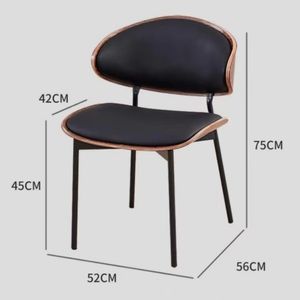Salon simple meubles en cuir noyer pu salle à manger en cuir nordique <span class=keywords><strong>patchwork</strong></span> restaurant en bois chaise de salle à manger - Product Image 4