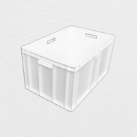 Caixa Plástica Grande de HDPE LAR CAS2050 58L, Empilhável, para Logística de Alimentos