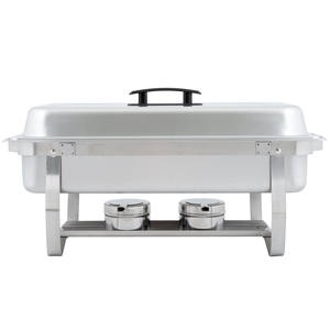 Wanhui RVS rechthoekige voedselwarmer cateringapparatuur chafing dish op alcohol, stapelbaar - Product Image 2