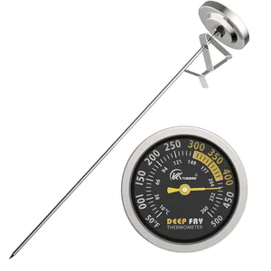 Candy Deep Fry Thermometer With Instant Read Dial Thermometer Stainless Steel Deep Fry Thermometer
