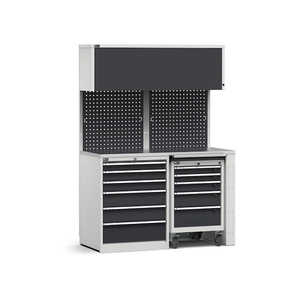 Fami GARAGE026 modular <b>furniture</b>, steel top with drawers and <b>trolley</b>, 1428mm - Product Image 1