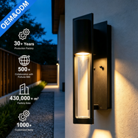 Lampe murale LED moderne en aluminium noir, étanche et durable, pour extérieur, jardin, porche, type éclairage de rue