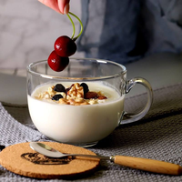 Tasse à eau classique en verre borosilicate résistant à la chaleur, design moderne, compatible lave-vaisselle et micro-ondes, grande capacité, pour café et lait