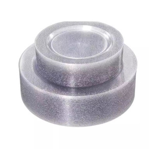PS Flash Goldplatten Einweg-Teller Goldpulver Restaurant-Stil Westlicher Stil Plastik-Tellerset 25er-Pack - Product Image 5