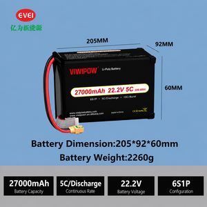 Baterai Drone Lithium 27000mAh 3.7V 5C Isi Ulang untuk Perangkat Elektronik UAV FPV - Densitas Energi Tinggi 285Wh/kg Daya Tinggi - Product Image 2
