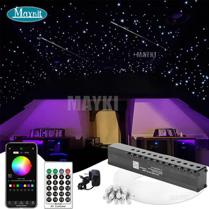 Luci a Fibra Ottica LED RGB a 12 Fori Effetto Meteora, Luci Bianche Pure a Stella Cadente, Luci a Fibra Ottica Effetto Cielo Stellato per Auto - Product Image 2