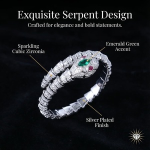 <span class=keywords><strong>Bracelet</strong></span> jonc croix vintage punk au design <span class=keywords><strong>serpent</strong></span> exquis, écailles de <span class=keywords><strong>serpent</strong></span> à yeux verts, bijou tendance, <span class=keywords><strong>bracelet</strong></span> <span class=keywords><strong>serpent</strong></span> à yeux verts - Product Image 1