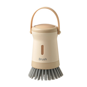 Kitchen Liquid-Adding Pot <b>Brush</b> Press-Type Silicone Soap Dispenser Cleaning <b>Brush</b> - Product Image 3