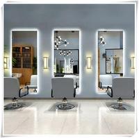 Miroir LED mural à capteur tactile, design moderne et populaire pour salon de beauté et barbier