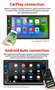 Bqcc 7 inch không dây Carplay màn hình cảm ứng đa phương tiện Stereo gương liên kết/FM/USB/AUX GPS chuyển hướng đảo ngược xe DVD Player - Product Image 4