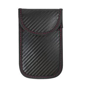 Fashionable Waterproof Carbon Fiber PU Leather <strong>Faraday</strong> <strong>Bag</strong> Keychain Anti-Theft Protective RFID Shielding Durable High Quality - Product Image 5