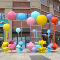 Sculpture personnalisée de ballon à air chaud en fiber de verre pour décoration de parc, center commercial, parc d'attractions