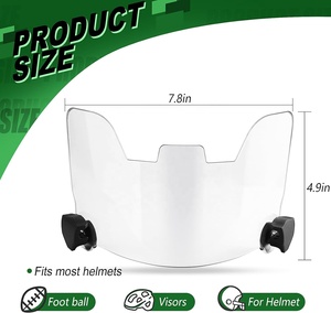 Visière <span class=keywords><strong>de</strong></span> <span class=keywords><strong>football</strong></span> <span class=keywords><strong>américain</strong></span> miniature transparente ou teintée pour <span class=keywords><strong>casque</strong></span> <span class=keywords><strong>de</strong></span> <span class=keywords><strong>football</strong></span> <span class=keywords><strong>américain</strong></span> miniature - Product Image 2