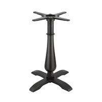 Pied de table contemporain en fer décoratif, forme tulipe, pied croisé, jambe courbée, pour restaurant et hôtel, durable