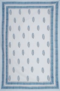 Mantel de comedor con estampado floral de bloque de mano de algodón indio, juego de 6 servilletas, juegos de alfombrillas para boda y hogar - Product Image 2