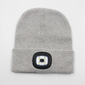 2025 Custom Winter <b>Hats</b> Hot Sale Acrylic Knitted <b>LED</b> <b>Beanie</b> Rechargeable Headlamp Cap Digital Common Fashionable Pattern 3D - Product Image 6