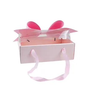 Custom Luxury White Cardboard Paper Box Black Gift Boxes With Ribbon