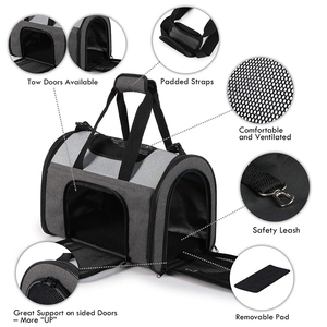 Tas anak anjing ringan, tas anak anjing luar ruangan & perjalanan, hewan peliharaan pola Solid, ringan, dengan penutup ritsleting - Product Image 2