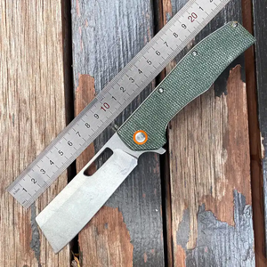 Coltello Pieghevole EDC XR955R con Manico in Micarta e Lama Tanto D2 Stone Wash, Coltello Tascabile per Sopravvivenza, Campeggio e Autodifesa - Product Image 6