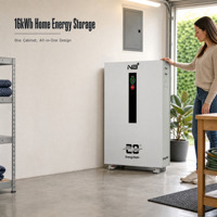 Sistem Penyimpanan Energi All in One LiFePO4 16kWh 51.2V IP65 Kabinet EMS Penyeimbang Aktif Layar LCD Penggunaan Rumah Off Grid