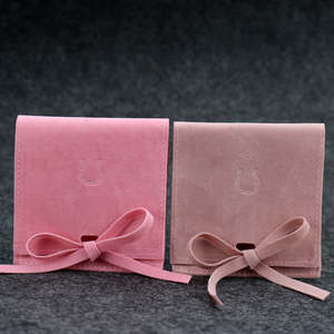 Custom logo Jewelry Packing Suede Velvet Jewelry Packaging Bags Microfiber Jewelry Pouch with Insert Pad for Necklace Display - Product Image 1