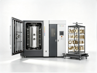 Machine de revêtement sous vide PVD multicolore AsiaLink avec moteur de pompe PLC pour décorations semi-automatiques en plastique, acier inoxydable et alliages