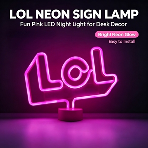 Lampe de table personnalisée en néon en forme de <span class=keywords><strong>LOL</strong></span>, N-CONCEPT, vente en gros, lumière de nuit LED alimentée par batterie pour la chambre à coucher/salle de jeux - Product Image 3