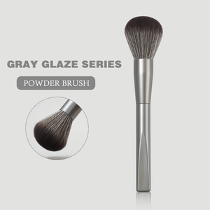Pinceau de maquillage individuel en nylon de la série Grey-Glazed pour poudre libre, design portable, absorption minimale du produit, beauté - Product Image 2