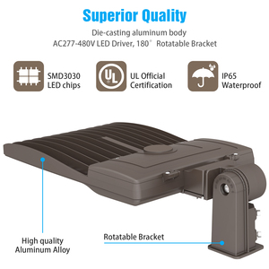 UL DLC elencato Alloggiamento di Alluminio 100-277v Dusk to Dawn 600W Equivalente led scatola da scarpe area di parcheggio luce - Product Image 2