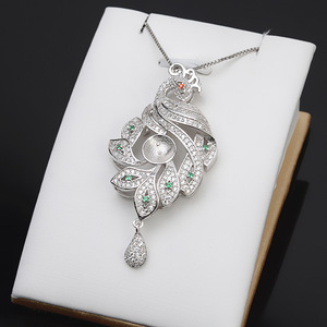 Pendentif Phénix en Argent S925 avec Perle 10-11 mm, Plaqué Or Rétro, Accessoire de Bijoux DIY pour Femme, Support Vide 785 - Product Image 3