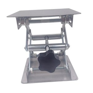 Haiju phòng thí nghiệm thép không gỉ 100x100mm nâng nền tảng tùy chỉnh phòng thí nghiệm Scissor Jack băng ghế dự bị nâng lên bảng đứng giá OEM - Product Image 5