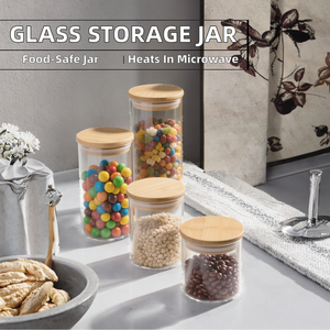 Tối thiểu thân thiện với môi BPA free Glass Jar nắp tre lò vi sóng an toàn kín <span class=keywords><strong>Stackable</strong></span> 500ml thực phẩm lưu trữ <span class=keywords><strong>container</strong></span> để sử dụng nhà - Product Image 2