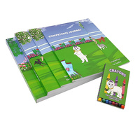 Set de Libros de Actividades Educativas Personalizados para Niños, Tema de Perros, Cuaderno de Ejercicios SEL, Crayones, Caja de Regalo, Impresión de Tapa Blanda de Fábrica