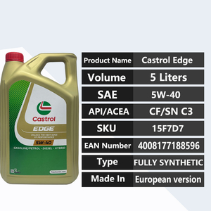 รับประกันคุณภาพ น้ำมันเครื่องสังเคราะห์แท้ CF/SN 5W40 C3 รุ่นยุโรป 5 ลิตร 15F7D6 4008177188589 สำหรับ <span class=keywords><strong>Castrol</strong></span> <span class=keywords><strong>EDGE</strong></span> - Product Image 6