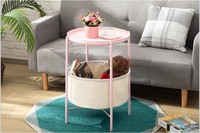 Vente en gros table basse ronde d'intérieur moderne en métal avec panier de rangement porte-revues pour meubles de salon