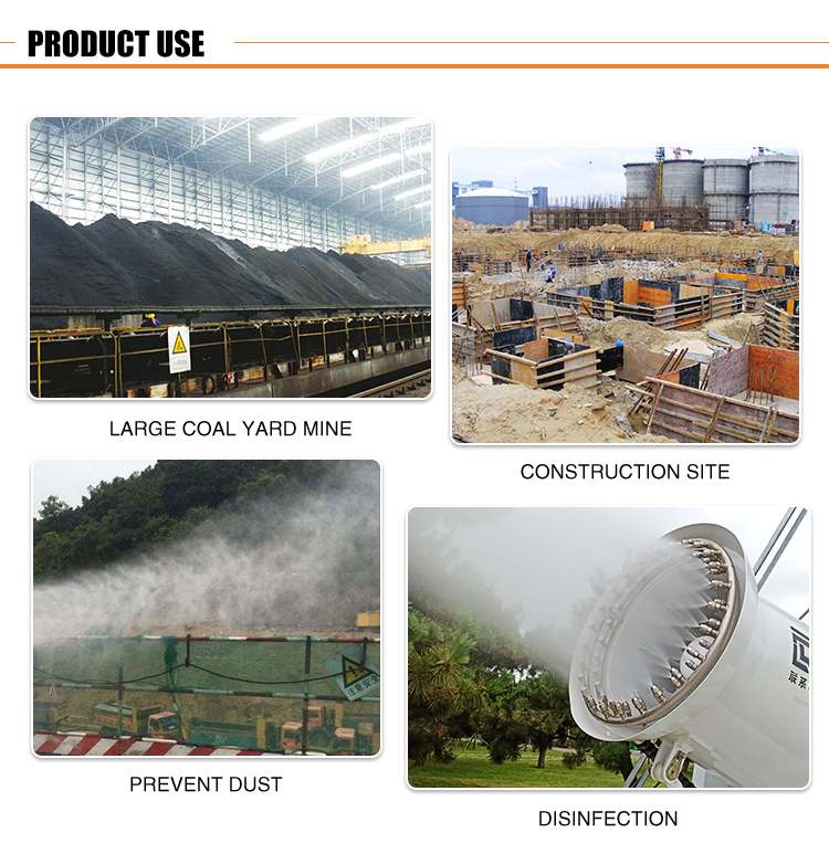 mining excavation demolition dust suppression cooling fog cannon