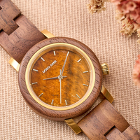 Montre personnalisable pour femme, élégante, en bois de noyer, cadran en marbre, fond en acier inoxydable, style antique, mouvement à quartz