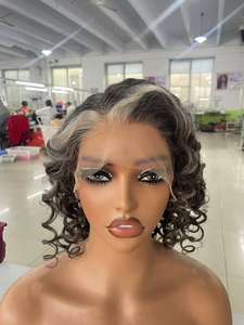 <span class=keywords><strong>Parrucche</strong></span> Bob Naturali Lisce e Ondulate Grigie, <span class=keywords><strong>Capelli</strong></span> Umani <span class=keywords><strong>Veri</strong></span> Sale e Pepe, <span class=keywords><strong>Parrucche</strong></span> Full Lace HD 5x5 Senza Colla Pronte all'Uso - Product Image 3