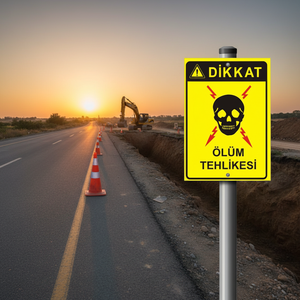 Señal de Tráfico Reflectante de Advertencia de Seguridad para Uso en Carreteras, Tablero de Precaución con Símbolo de Peligro de Muerte - Product Image 3