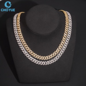 Collar de Cadena Cubana de Plata 925 con Moissanita, Chapado en Oro de 18K, Corte Brillante Redondo, Certificado GRA, Joyería de Lujo Unisex - Product Image 5