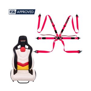 Cinturón de Seguridad de Carreras TBRACING ULTRA-D OEM ODM Personalizado de 2 Pulgadas, Homologado por la FIA 8853-2016, de 6 Puntos, con Correas Fluorescentes de Taiwán - Product Image 2