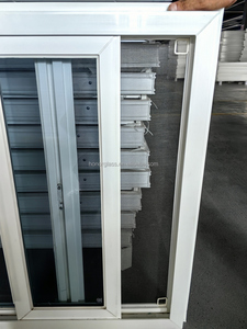 Phong cách Mỹ đôi màu PVC TREO CỬA SỔ trượt dọc với lưới chống muỗi - Product Image 6